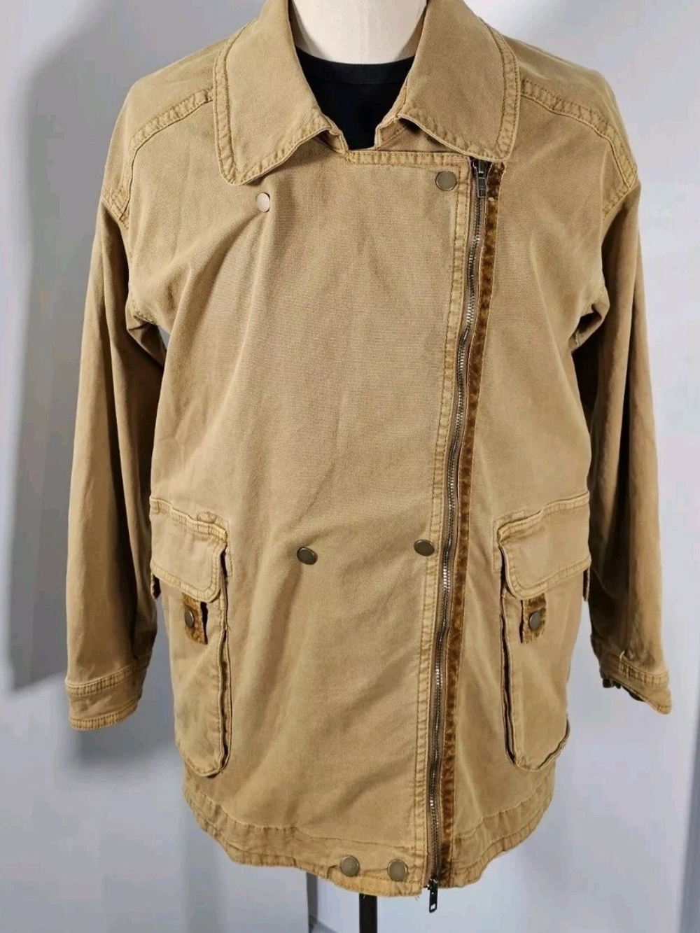 Anthropologie Asymmetric Jacket Women's Medium Letty Relaxed Utility Biker Moto